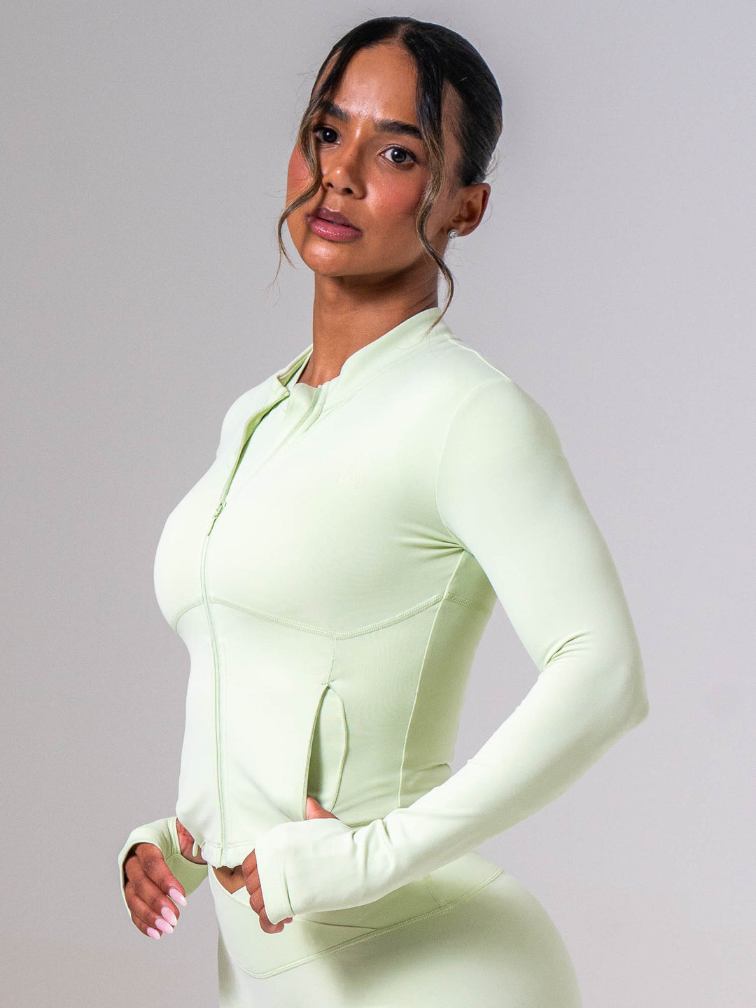 NKD Cropped Zip Jacket - Matcha