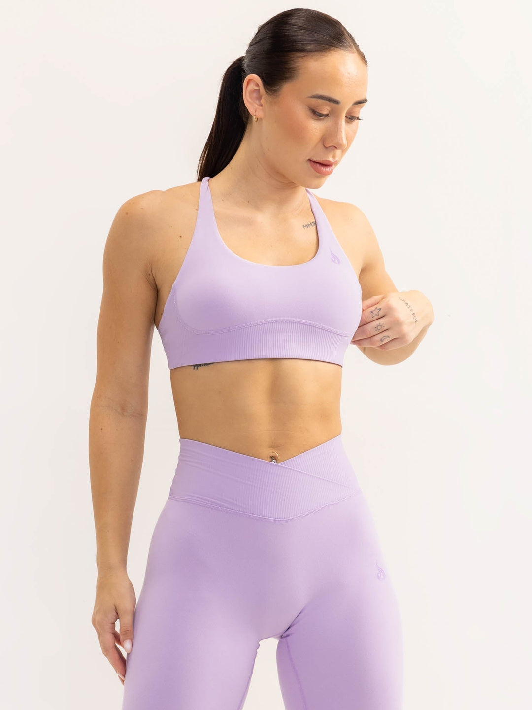 Activate Scoop Neck Sports Bra - Lavender Clothing Ryderwear 