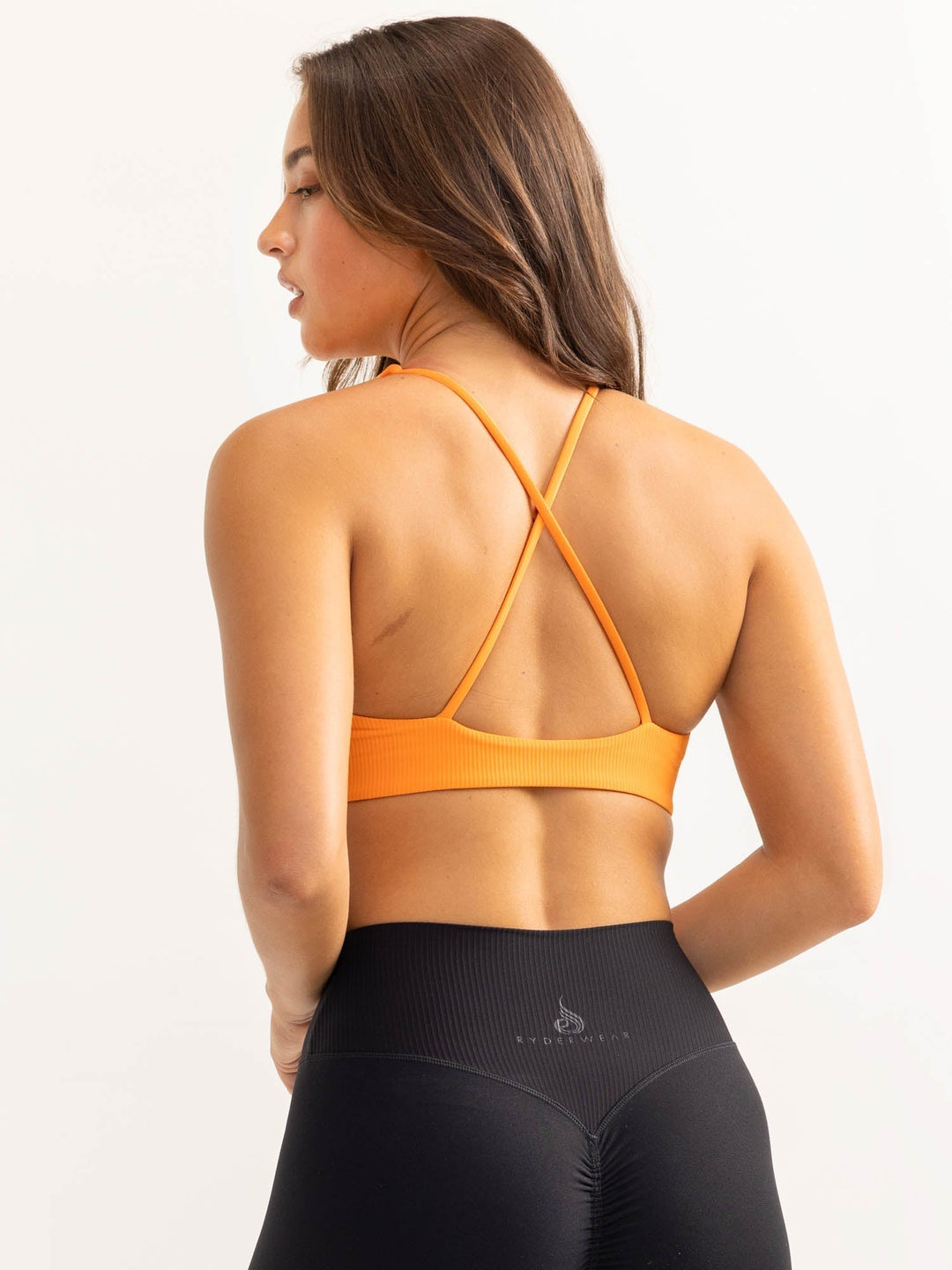 Activate Scoop Neck Sports Bra - Tangerine Clothing Ryderwear 