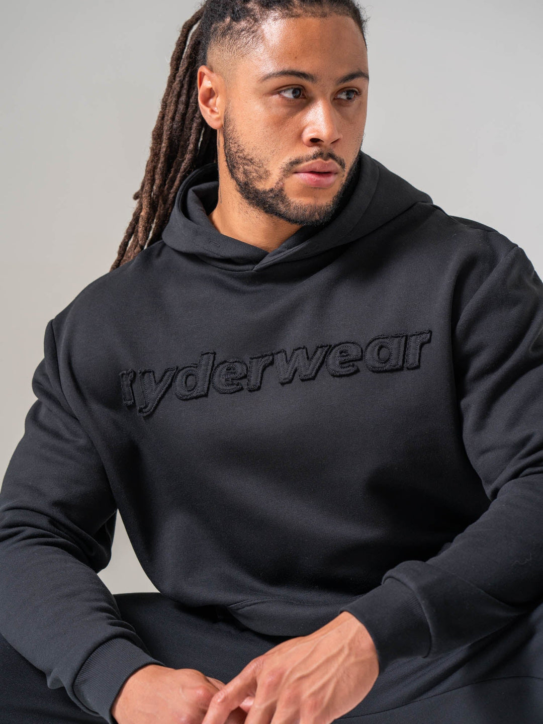 Applique Hoodie - Black Clothing Ryderwear 