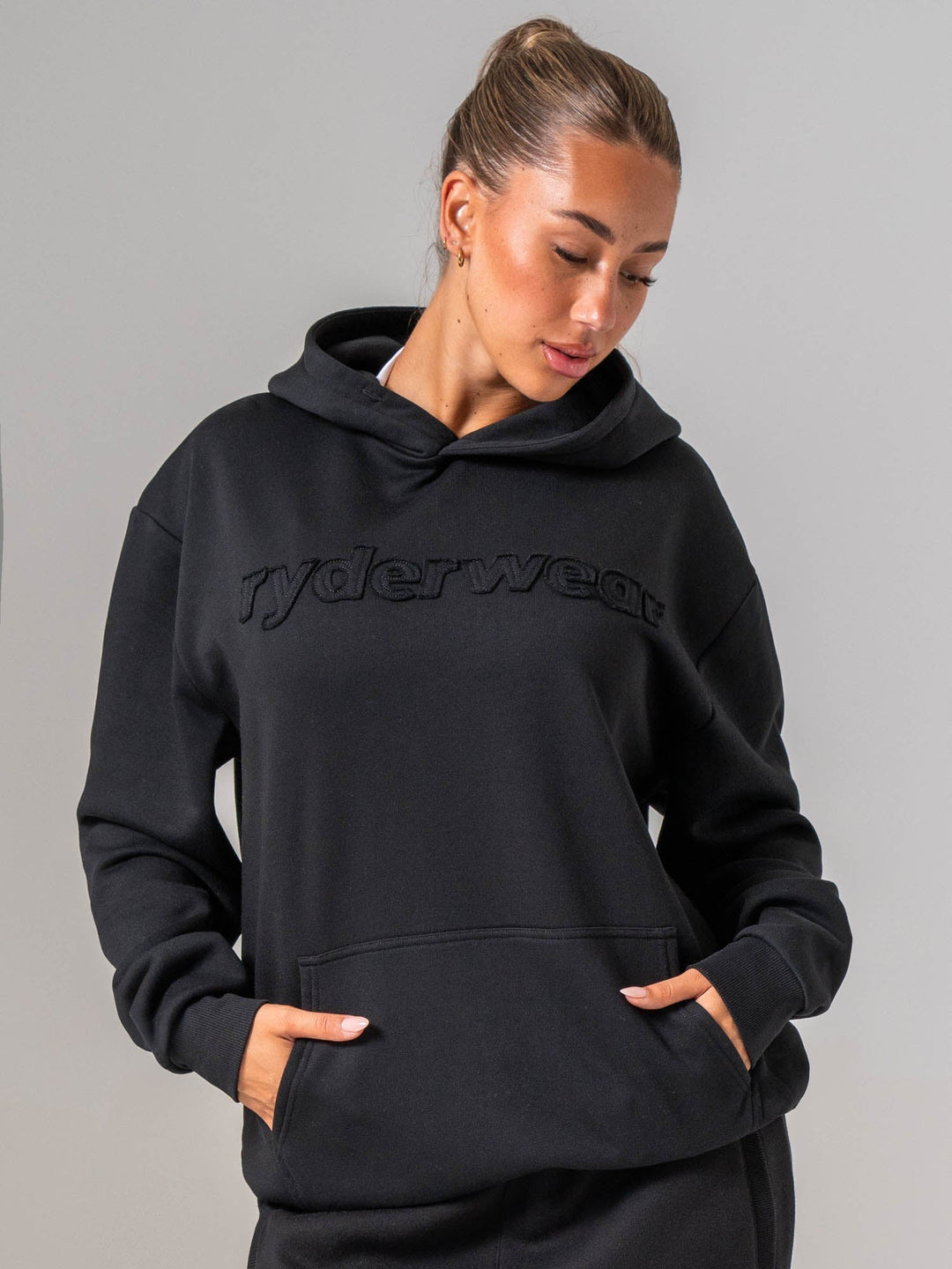 Applique Hoodie - Black Clothing Ryderwear 
