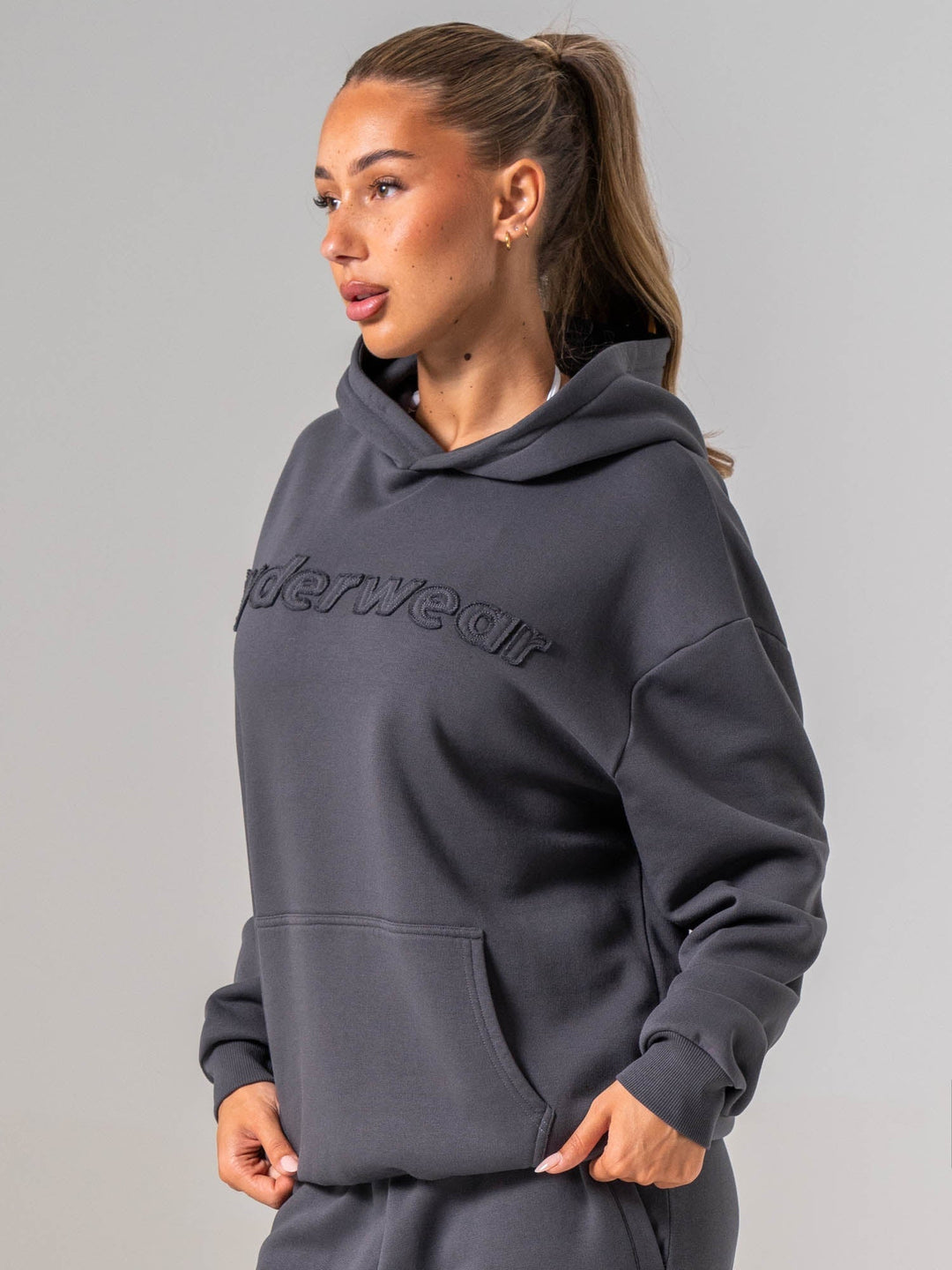 Applique Hoodie - Charcoal Clothing Ryderwear 