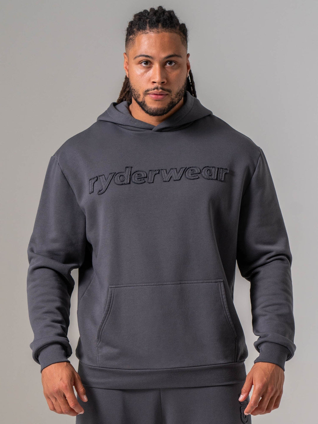 Applique Hoodie - Charcoal Clothing Ryderwear 