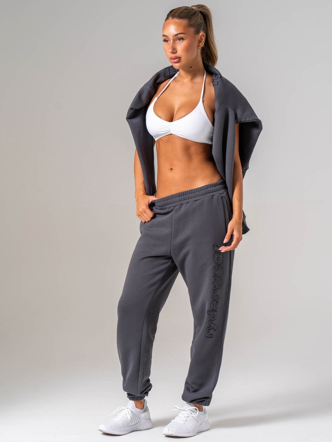 Applique Trackpant - Charcoal Clothing Ryderwear 