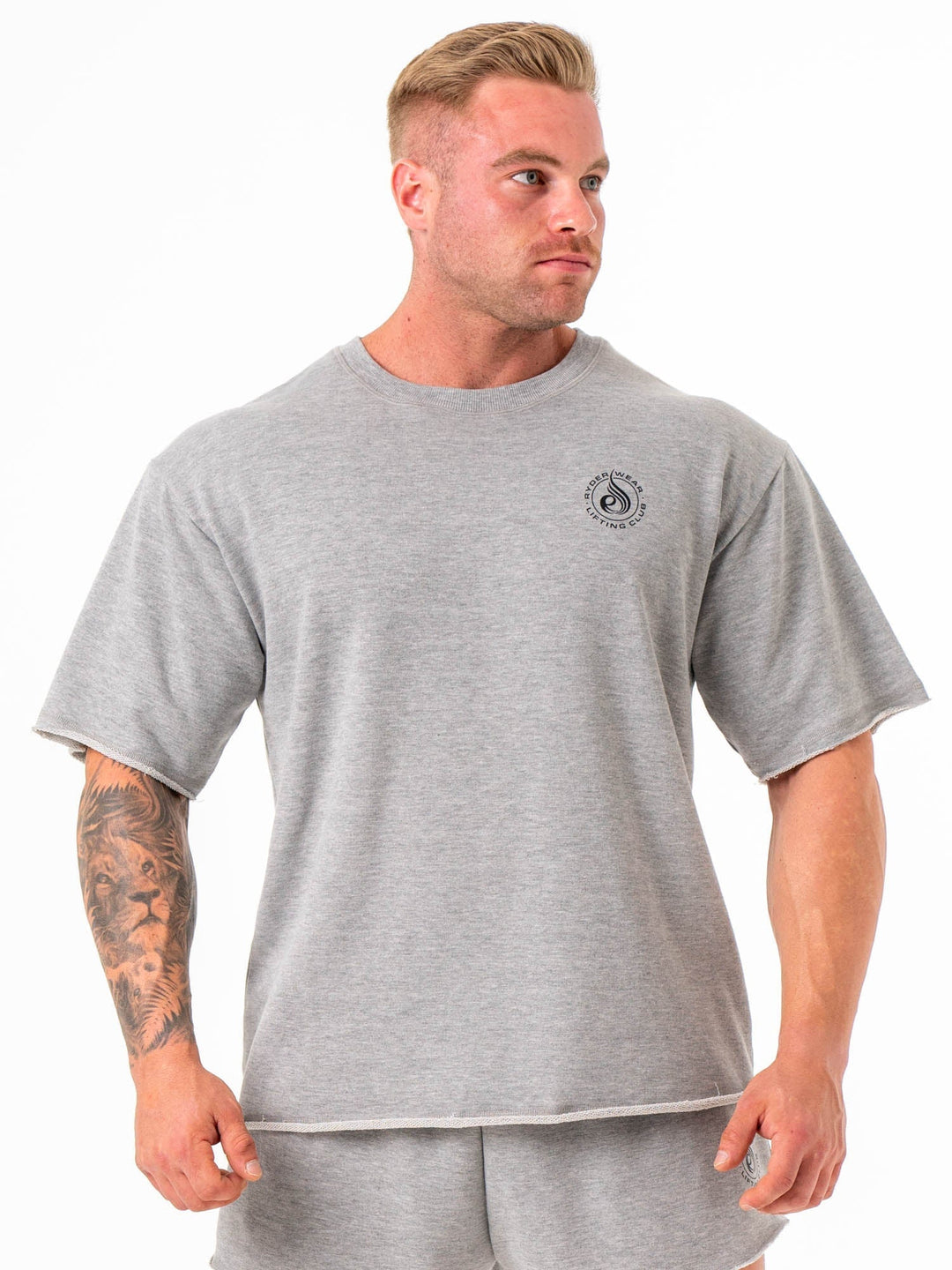 Box Fleece T-Shirt - Grey Marle Clothing Ryderwear 