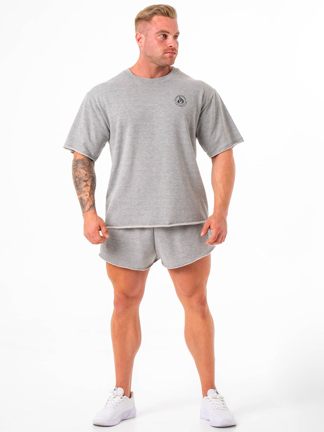 Box Fleece T-Shirt - Grey Marle Clothing Ryderwear 
