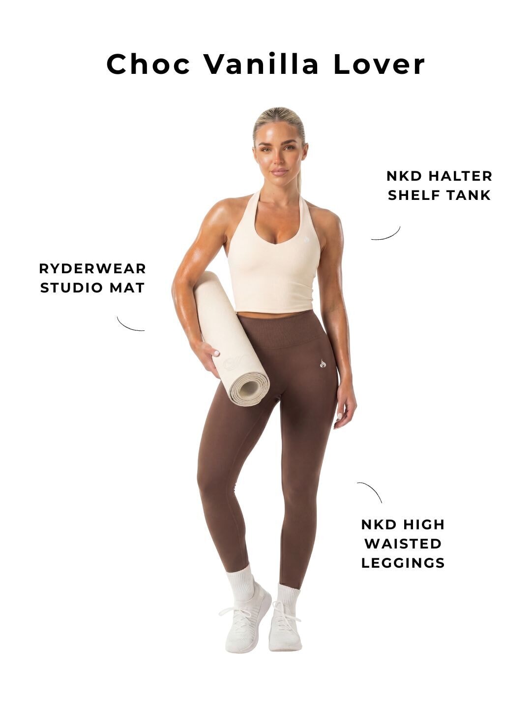 Choc Vanilla Lover - Shelf Tank • Leggings • Studio Mat Ryderwear 