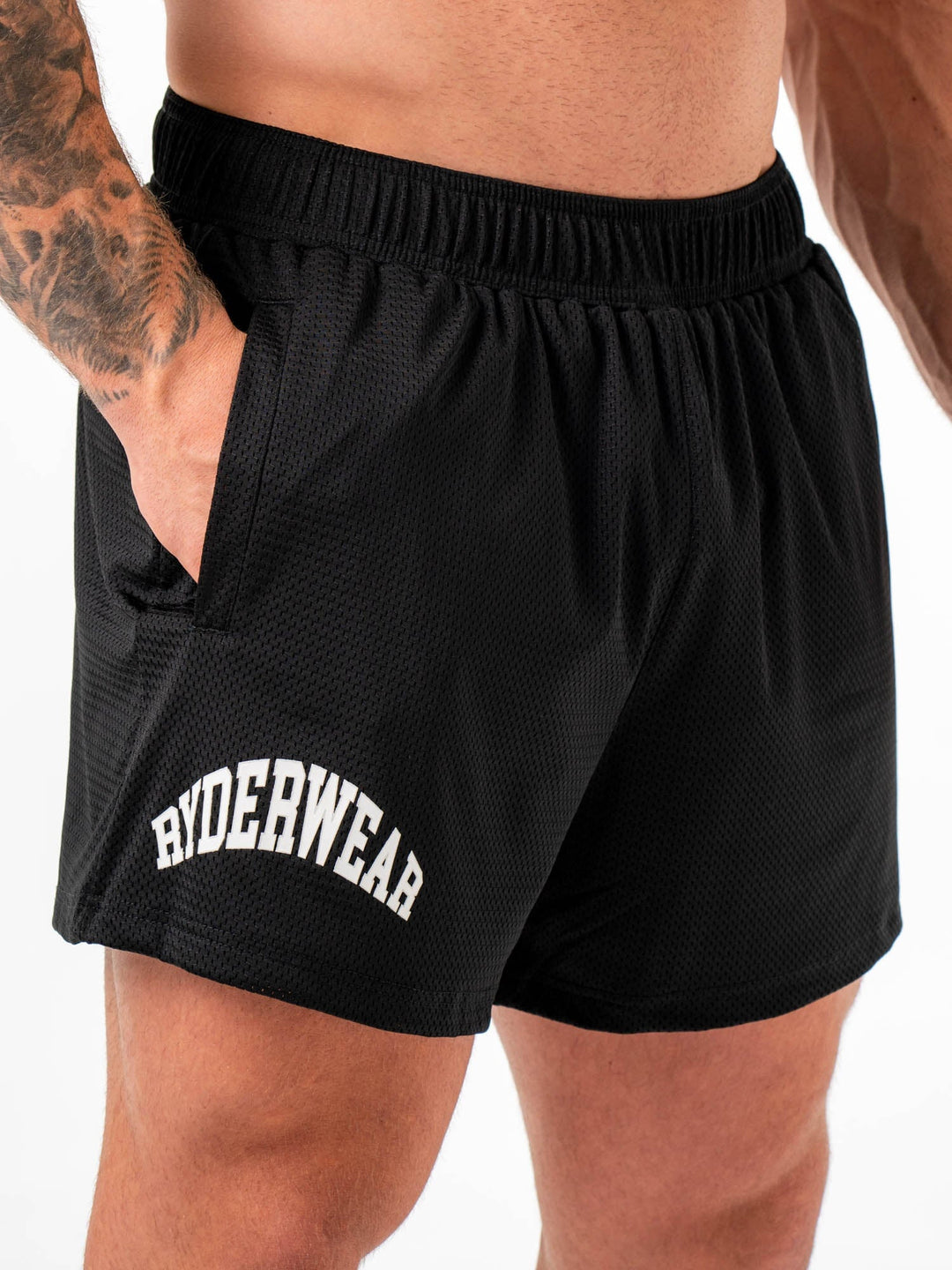 Collegiate Mesh Short - Black Clothing Ryderwear 