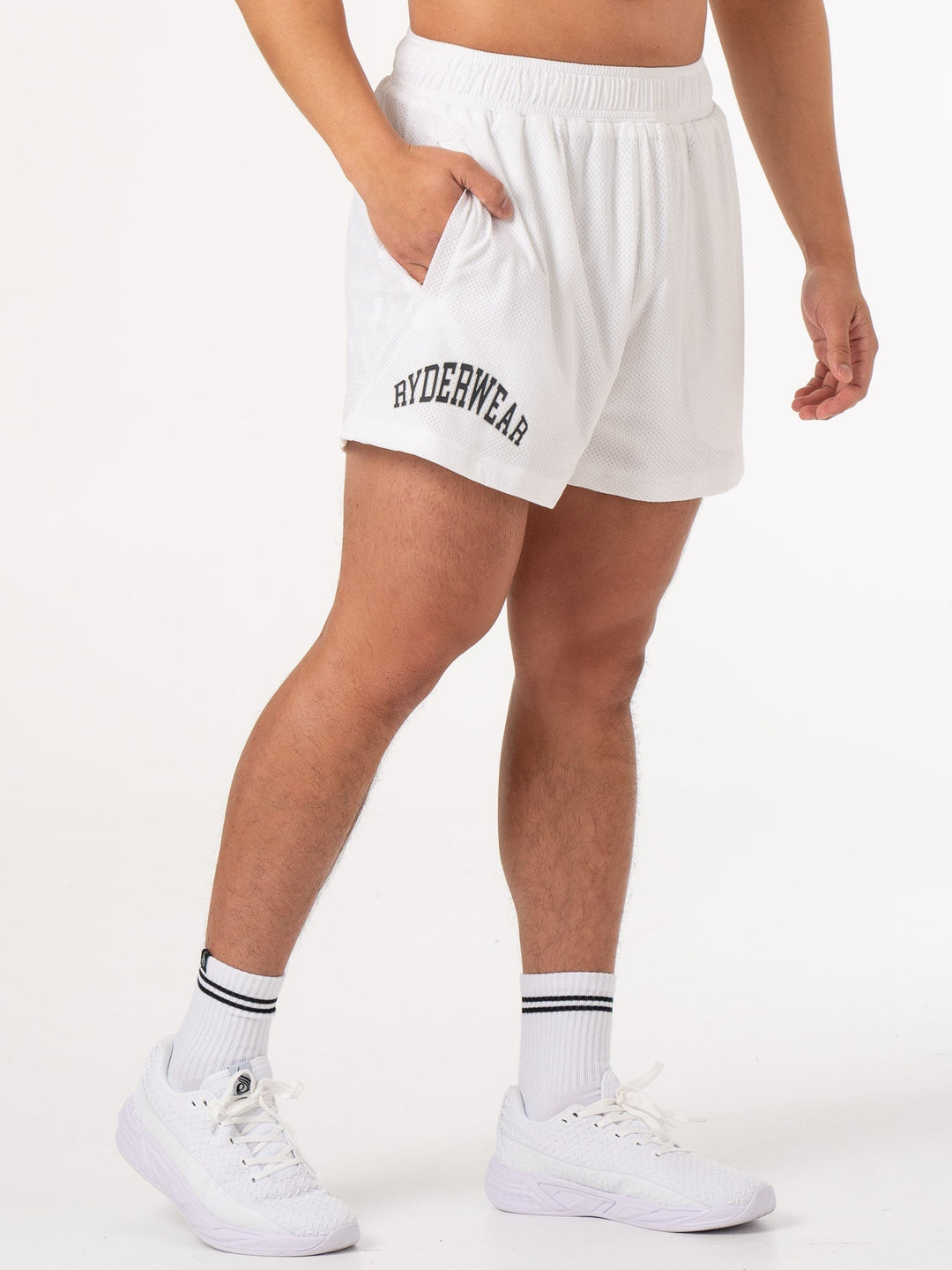 Collegiate Mesh Short - White Clothing Ryderwear 