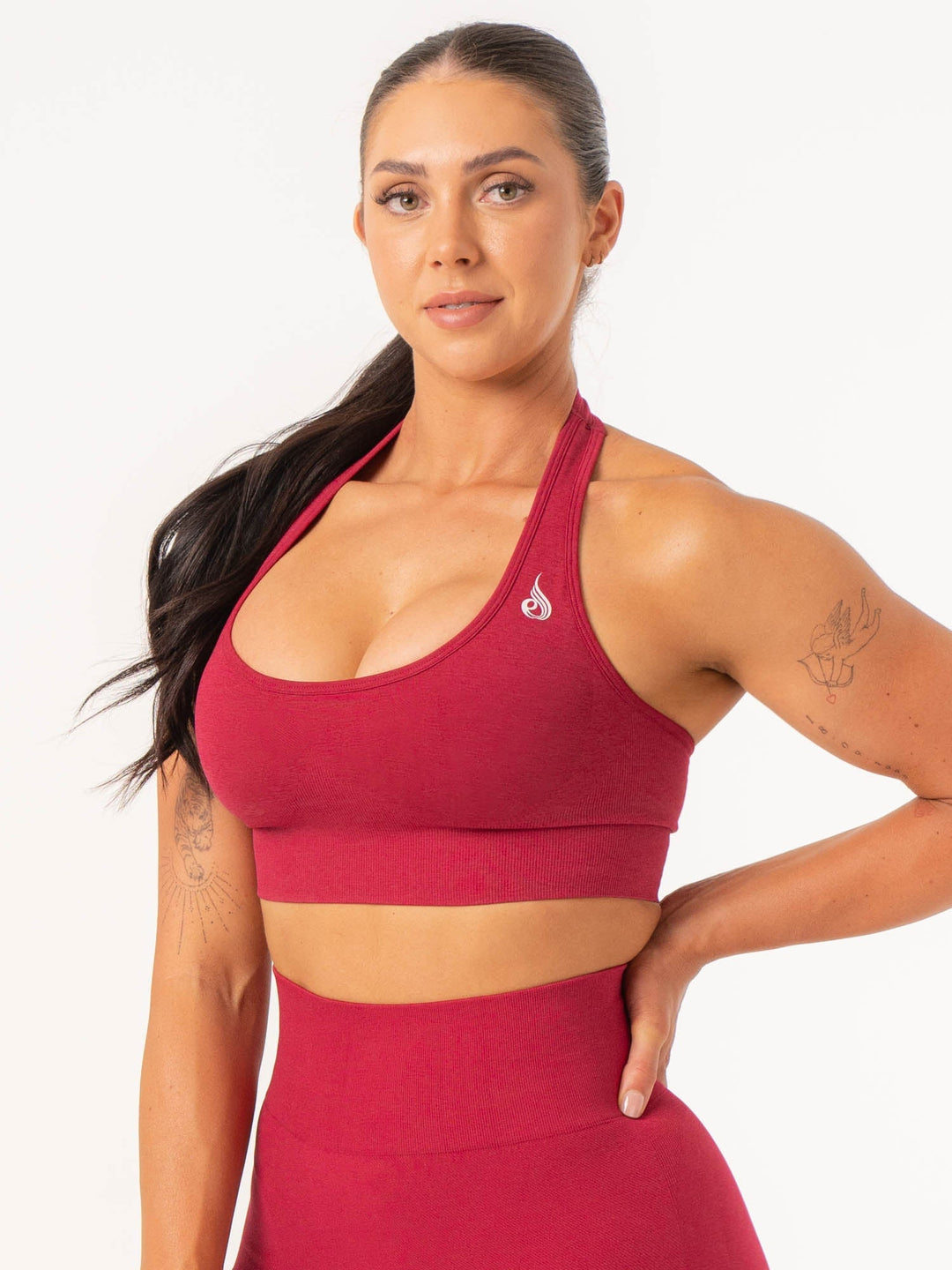 Contour Halter Bra - Berry Marl Clothing Ryderwear 