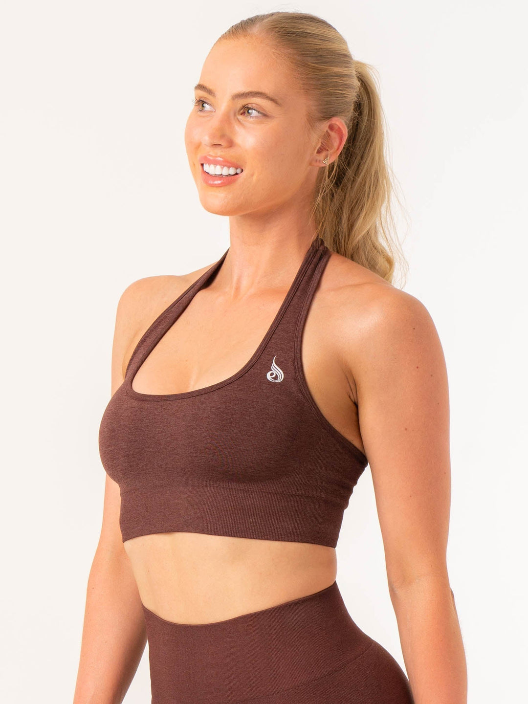 Contour Halter Bra - Chocolate Marl Clothing Ryderwear 