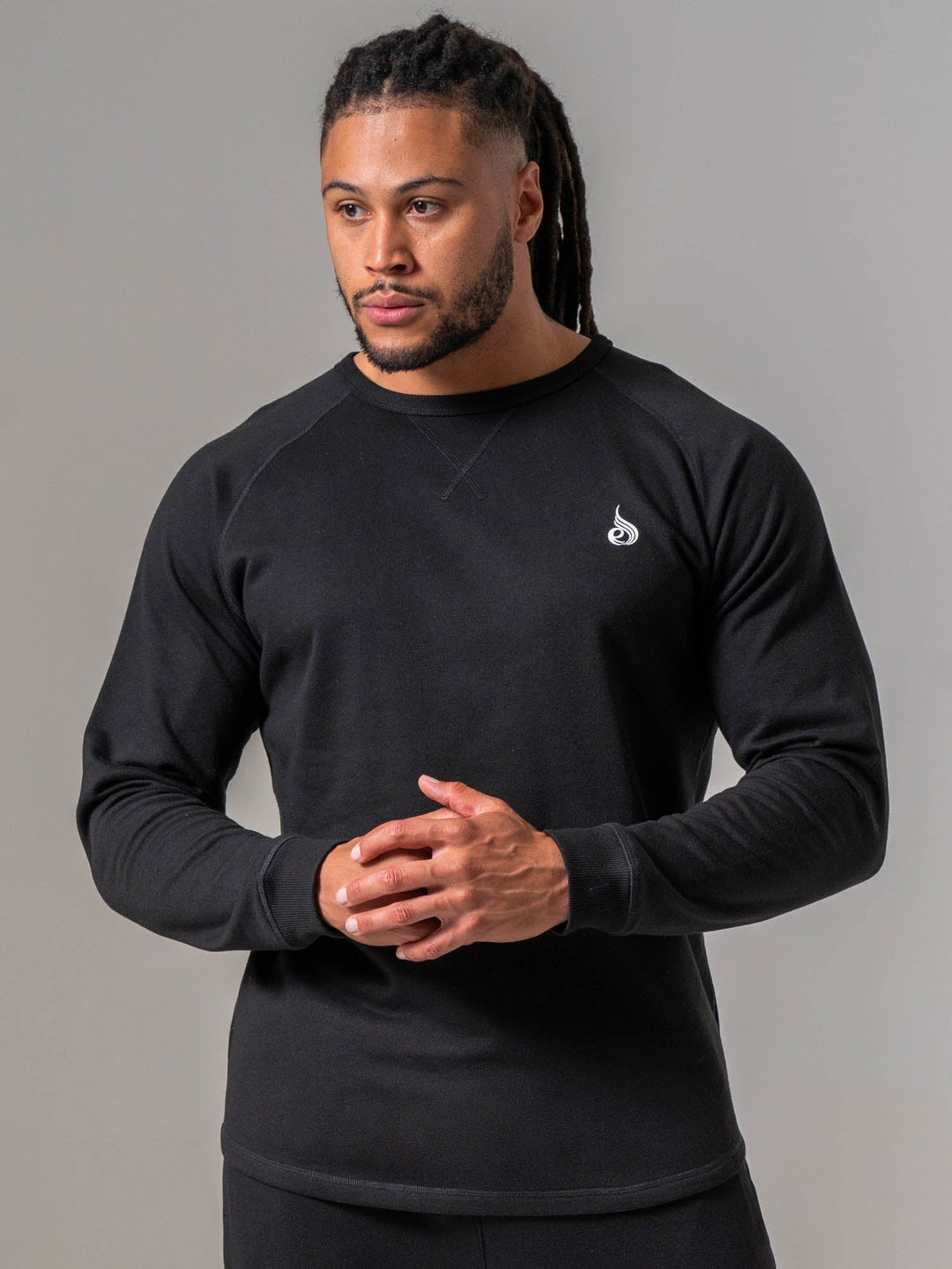 Crew Neck - Black Clothing Ryderwear 