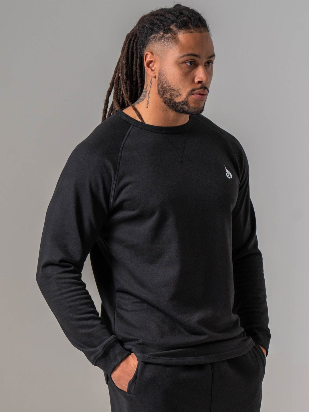 Crew Neck - Black Clothing Ryderwear 