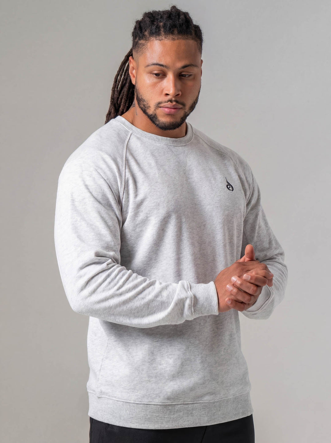 Crew Neck - Snow Marl Clothing Ryderwear 