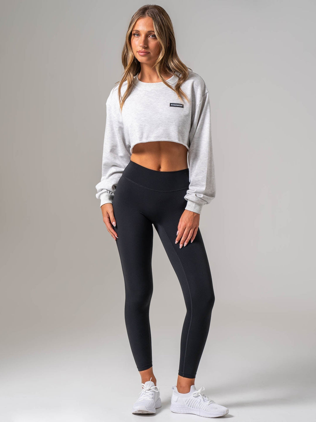 Cropped Sweater - Snow Marl Clothing Ryderwear 