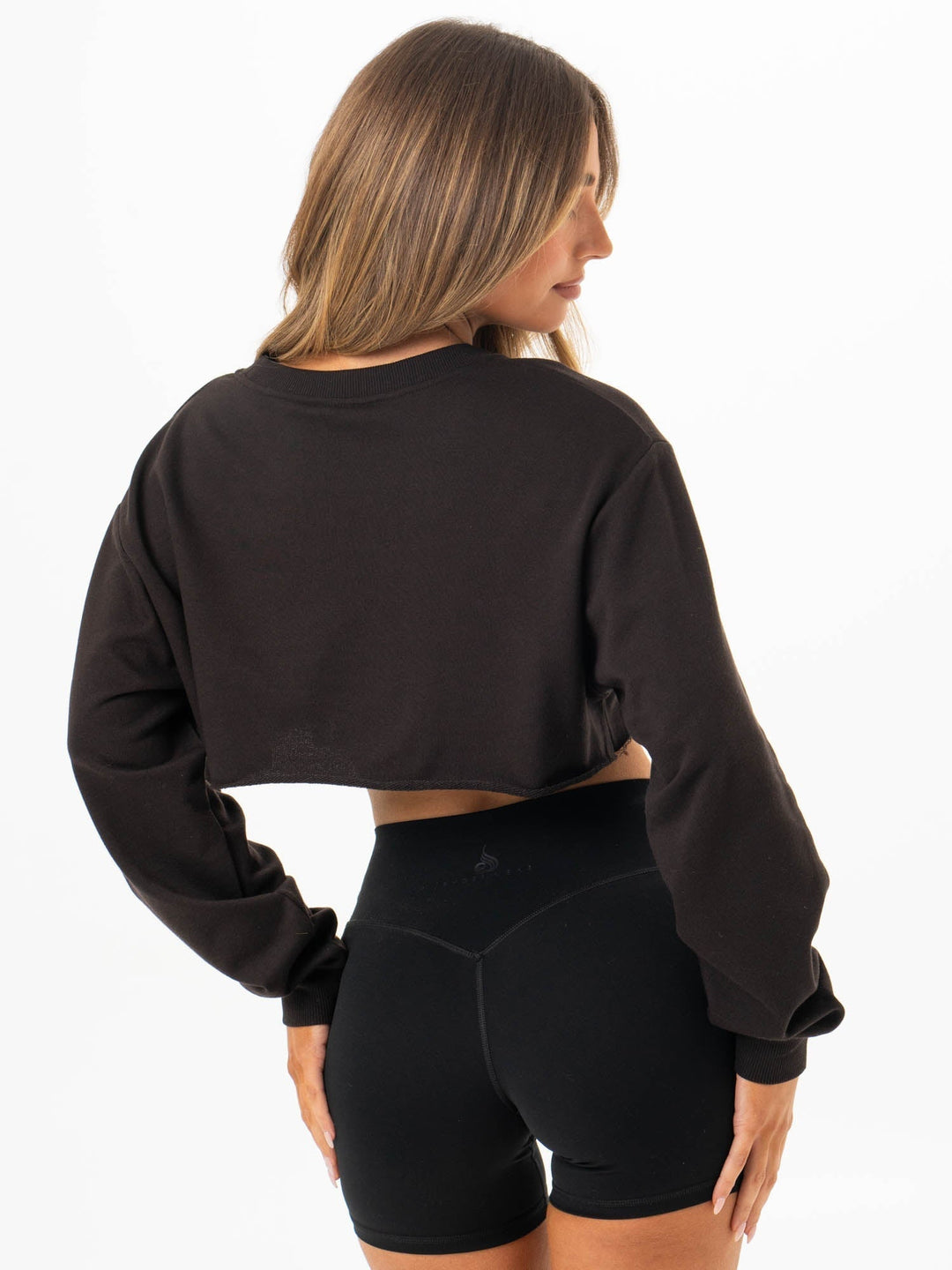 Cropped Sweater - Washed Black Clothing Ryderwear 