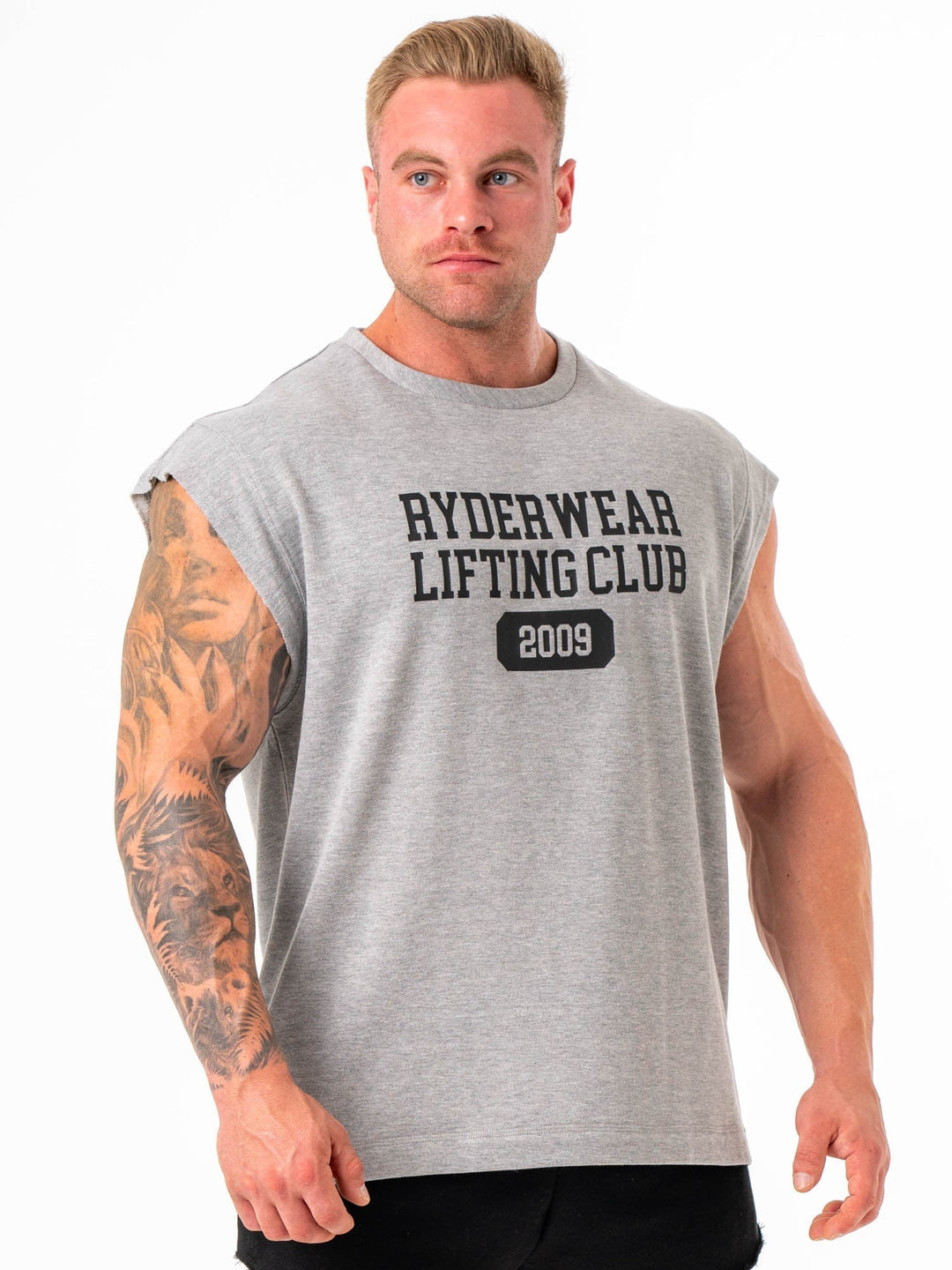 Cut Off Muscle Tank - Grey Marle Clothing Ryderwear 