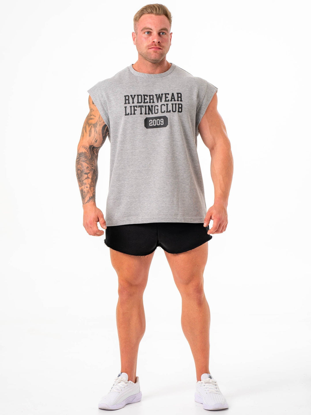 Cut Off Muscle Tank - Grey Marle Clothing Ryderwear 