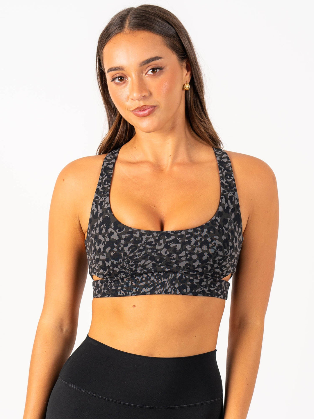 Empower Sports Bra - Black Leopard Clothing Ryderwear 