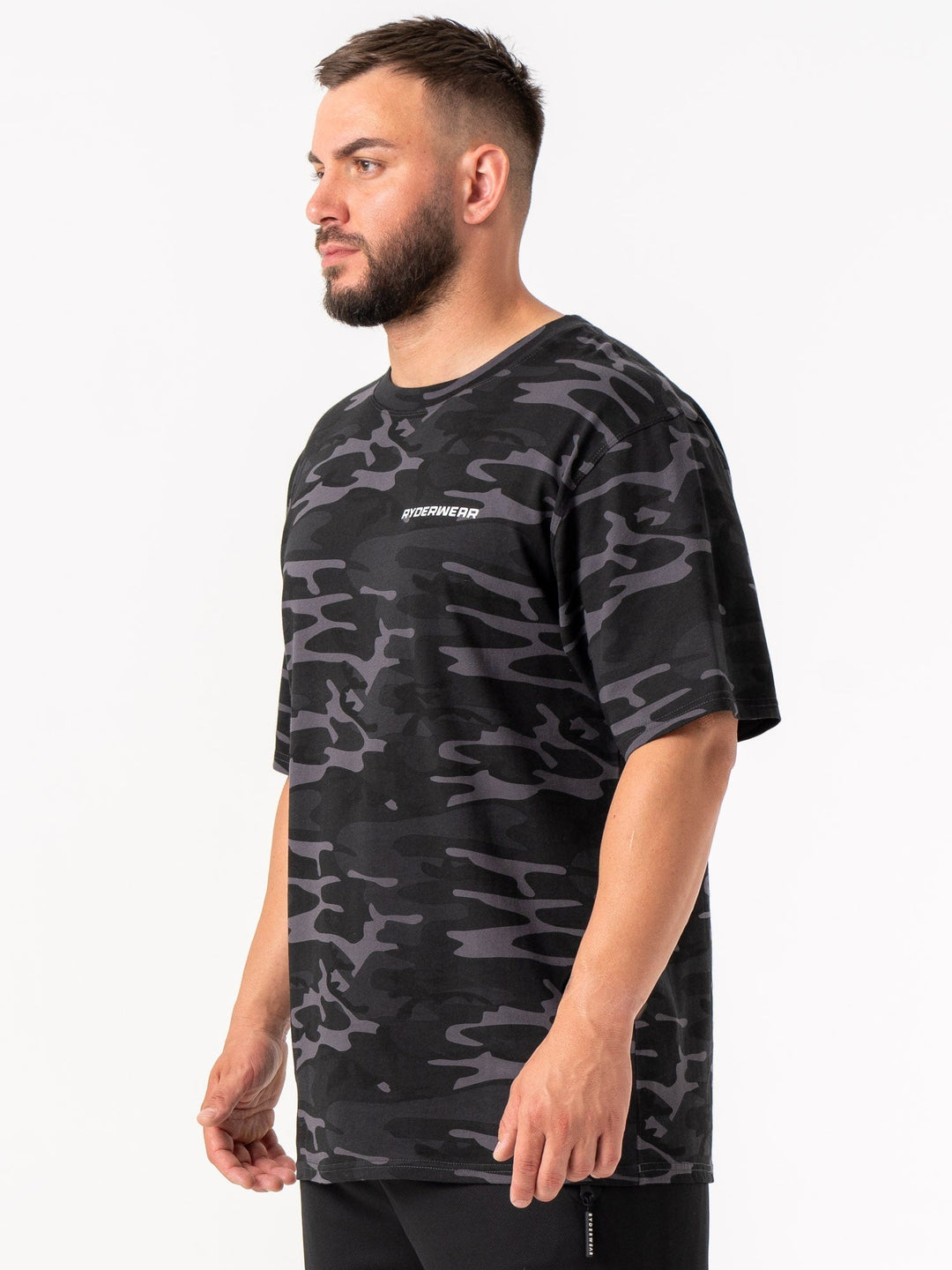 Energy Oversized T-Shirt - Black Camo Clothing Ryderwear 