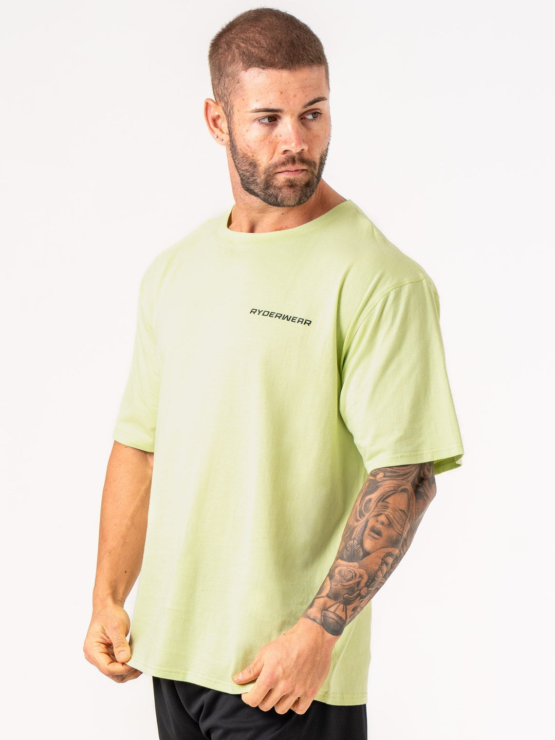 Energy Oversized T-Shirt - Lime Clothing Ryderwear 