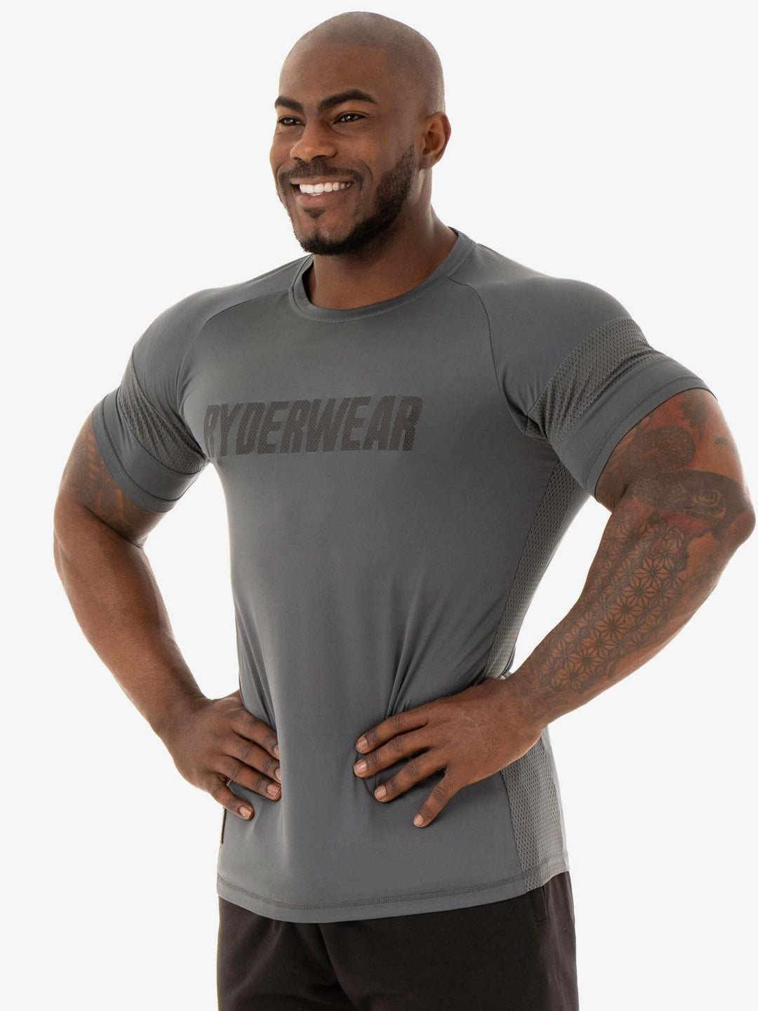 Flex Mesh T-Shirt - Charcoal Clothing Ryderwear 