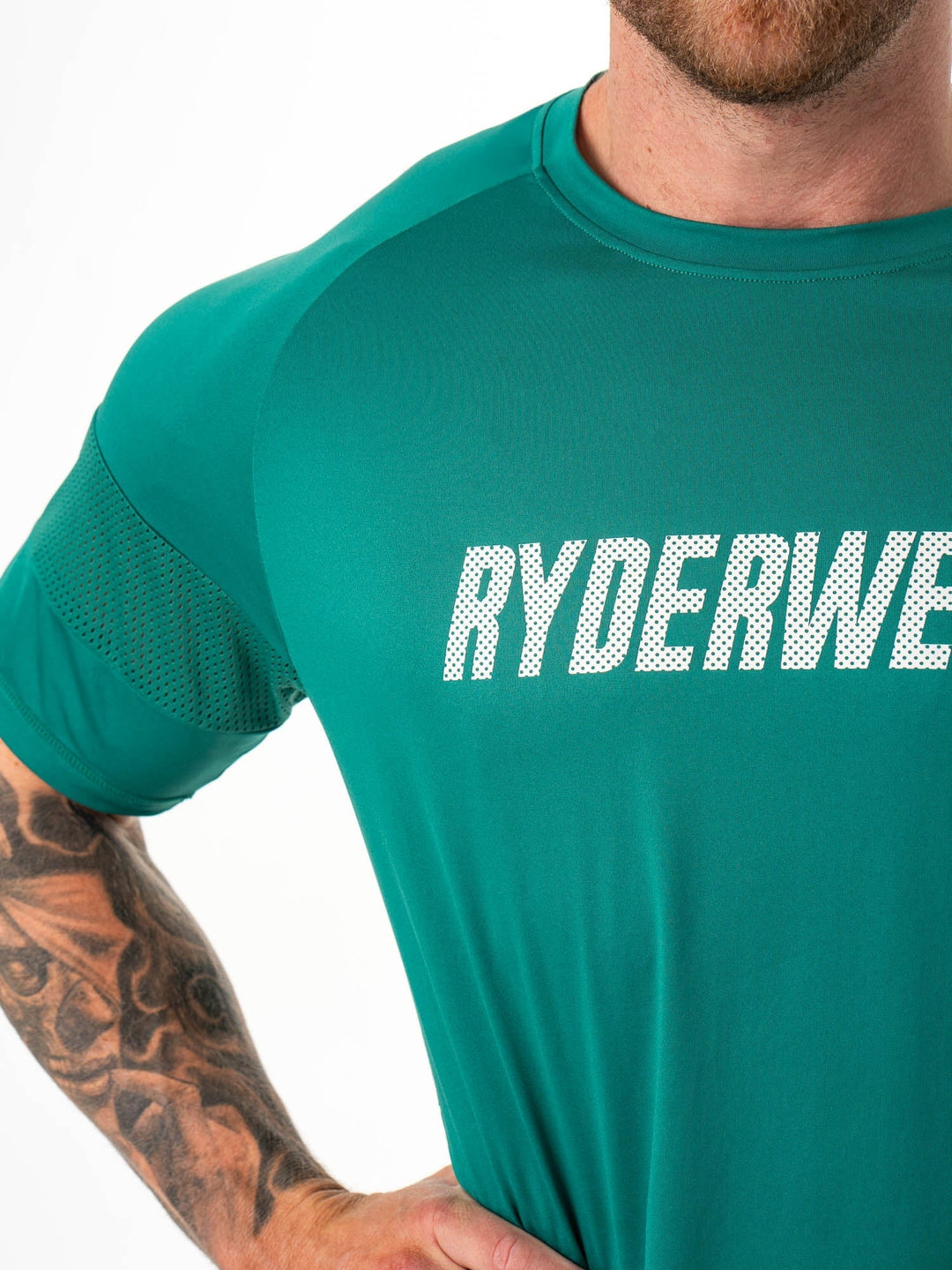 Flex Mesh T-Shirt - Emerald Clothing Ryderwear 