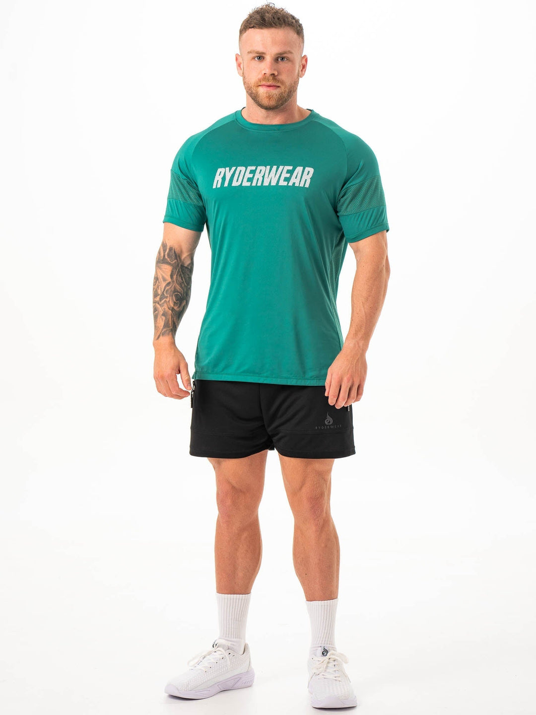 Flex Mesh T-Shirt - Emerald Clothing Ryderwear 