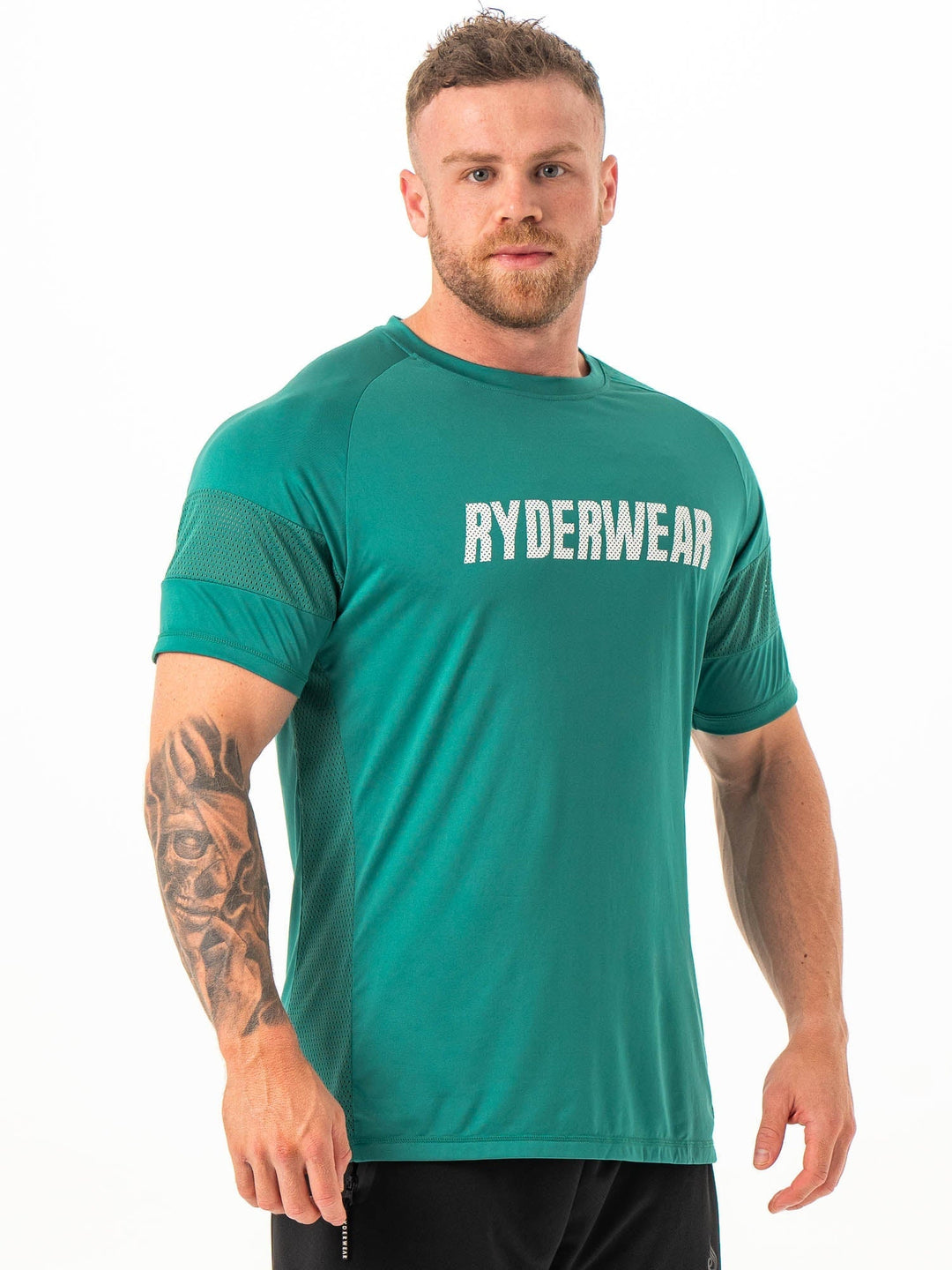 Flex Mesh T-Shirt - Emerald Clothing Ryderwear 