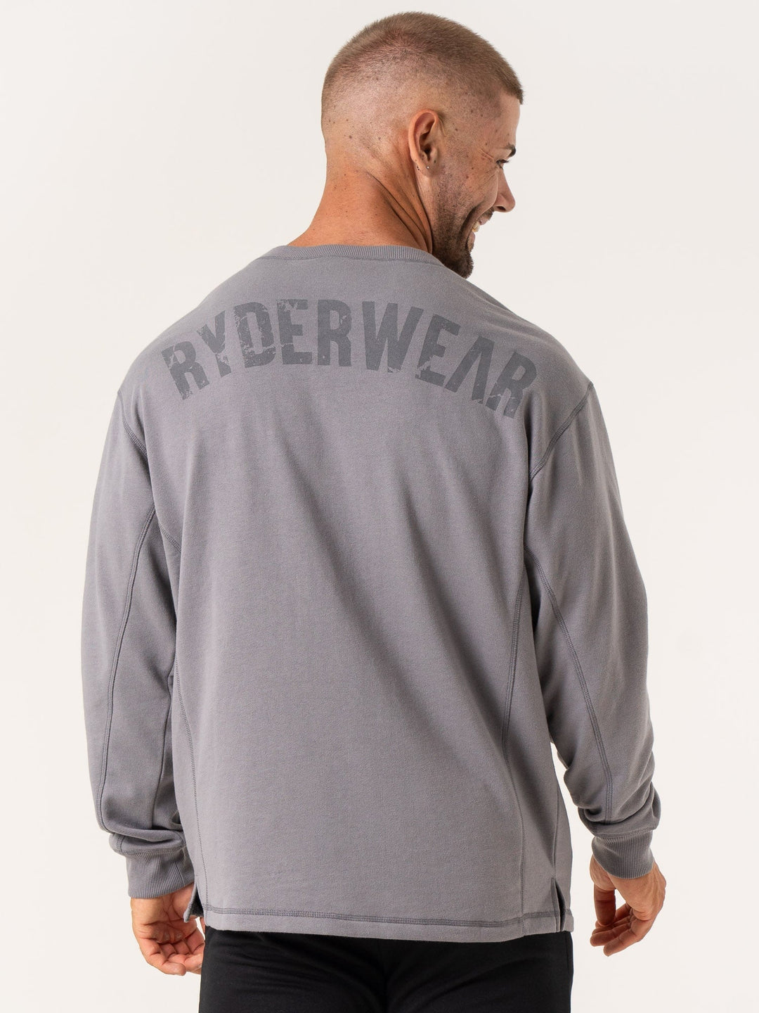 Force Crew Neck - Charcoal Clothing Ryderwear