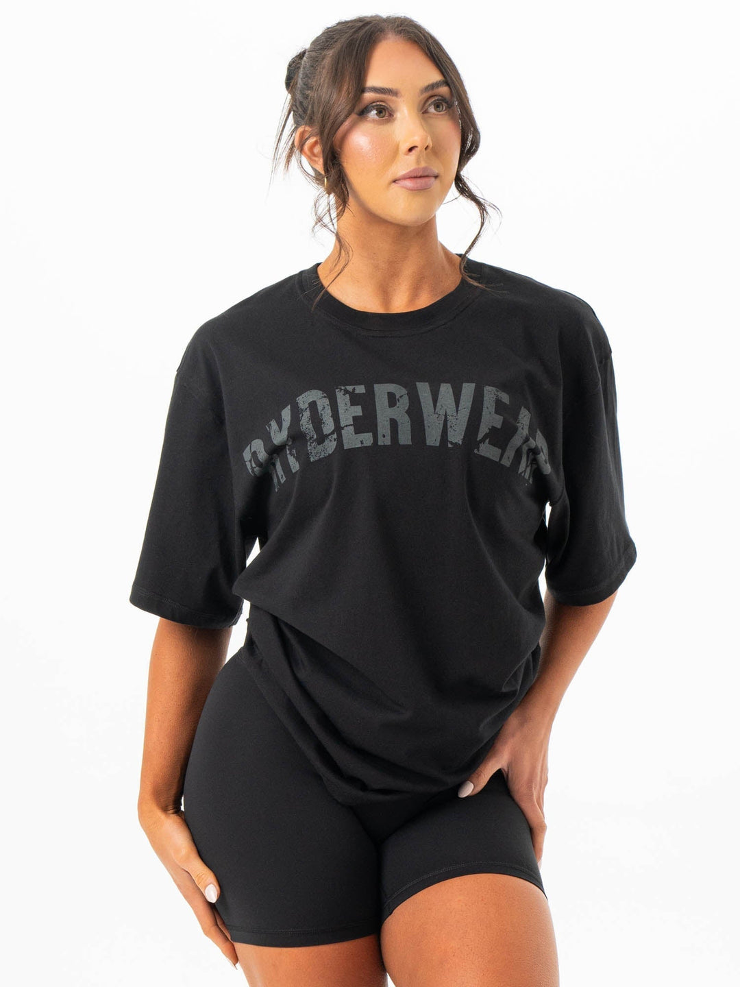 Force Oversized T-Shirt - Black Clothing Ryderwear 