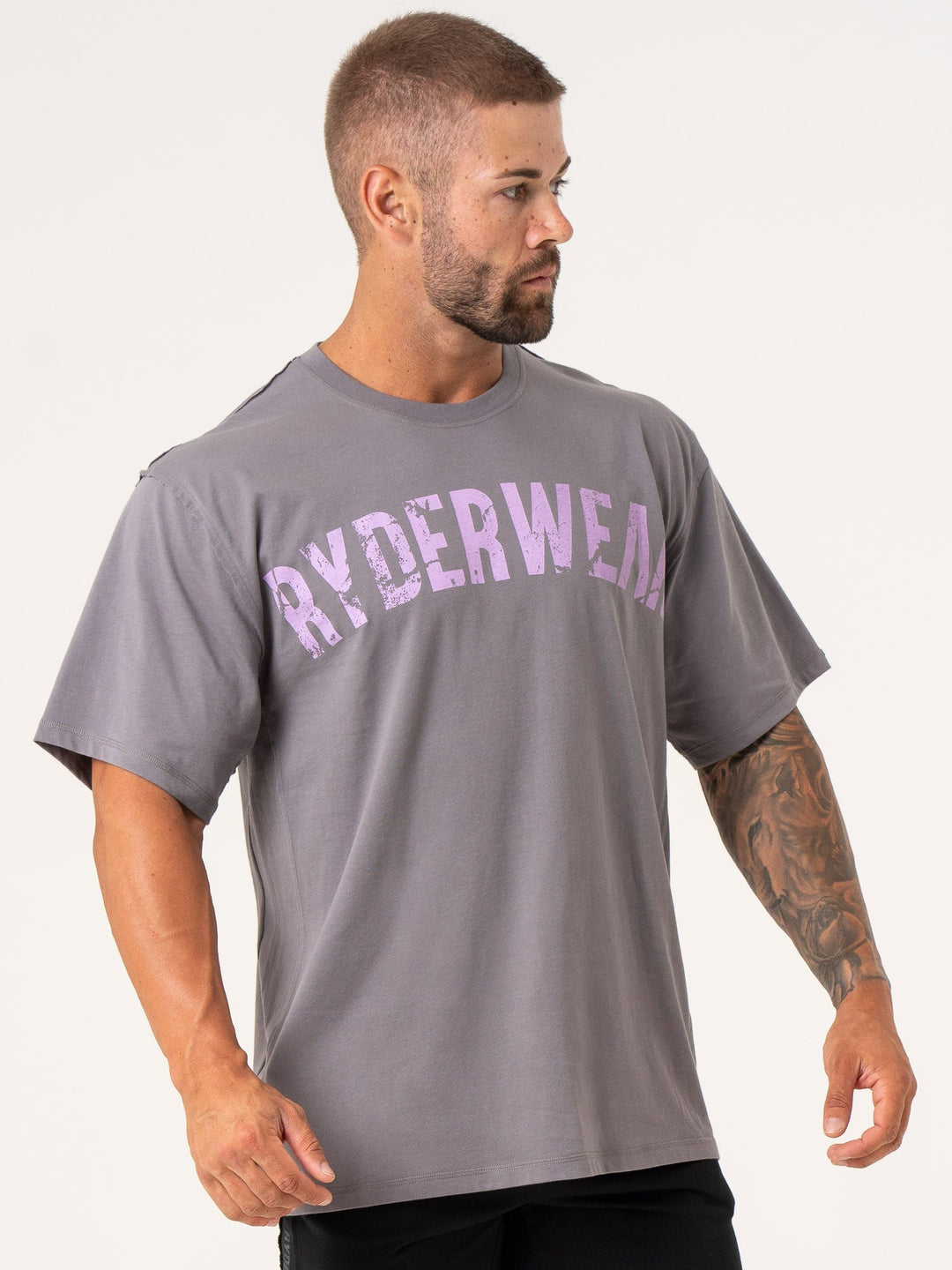 Force Oversized T-Shirt - Charcoal Clothing Ryderwear 