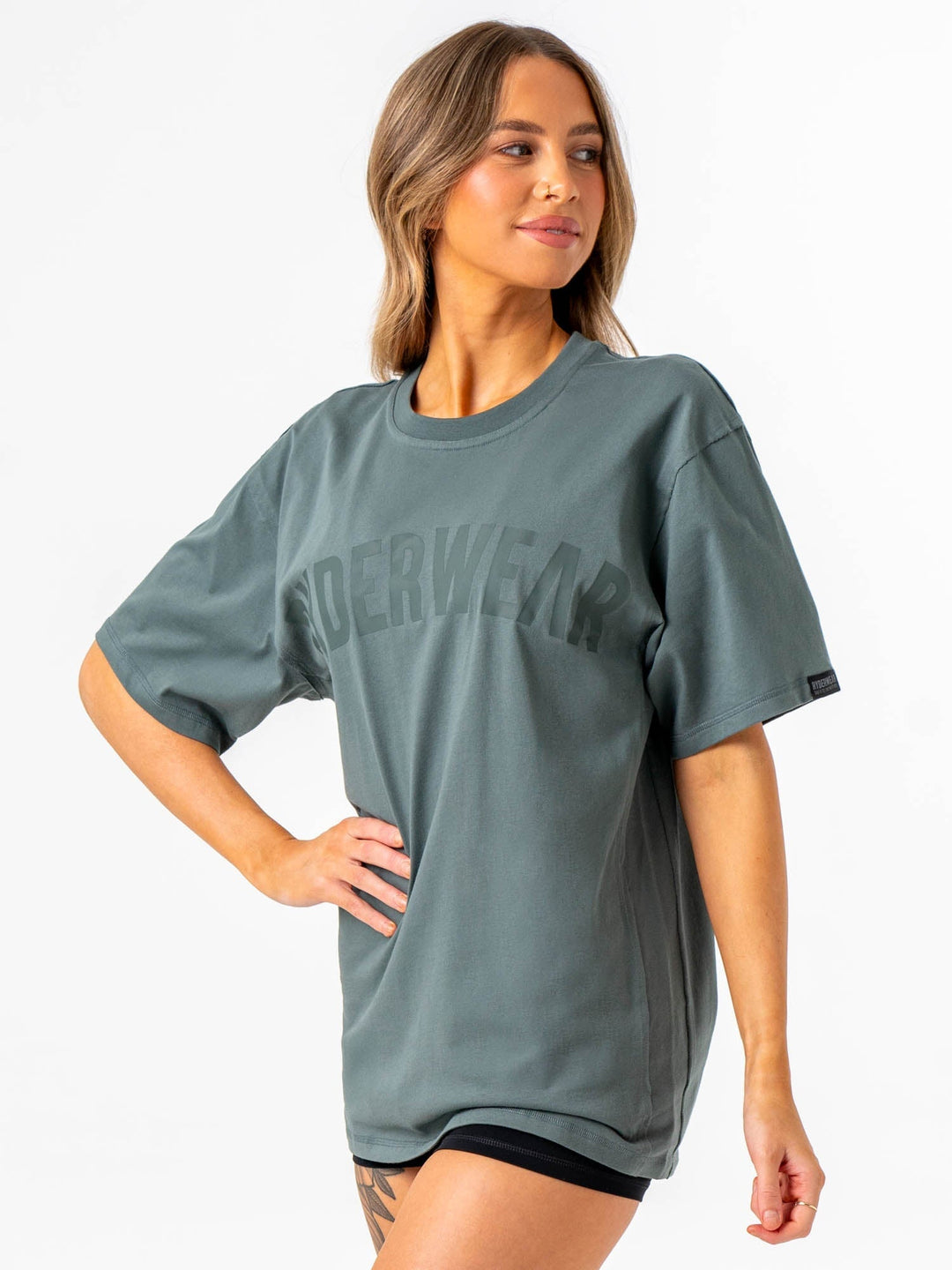 Force Oversized T-Shirt - Fern Green Clothing Ryderwear 