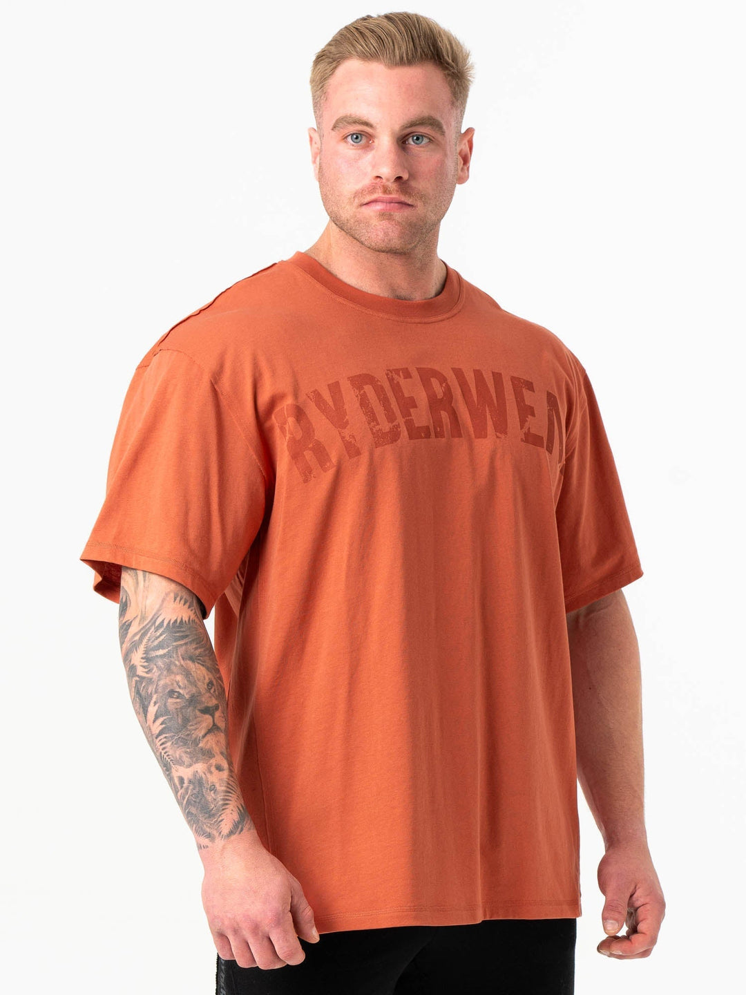Force Oversized T-Shirt - Terracotta Clothing Ryderwear 