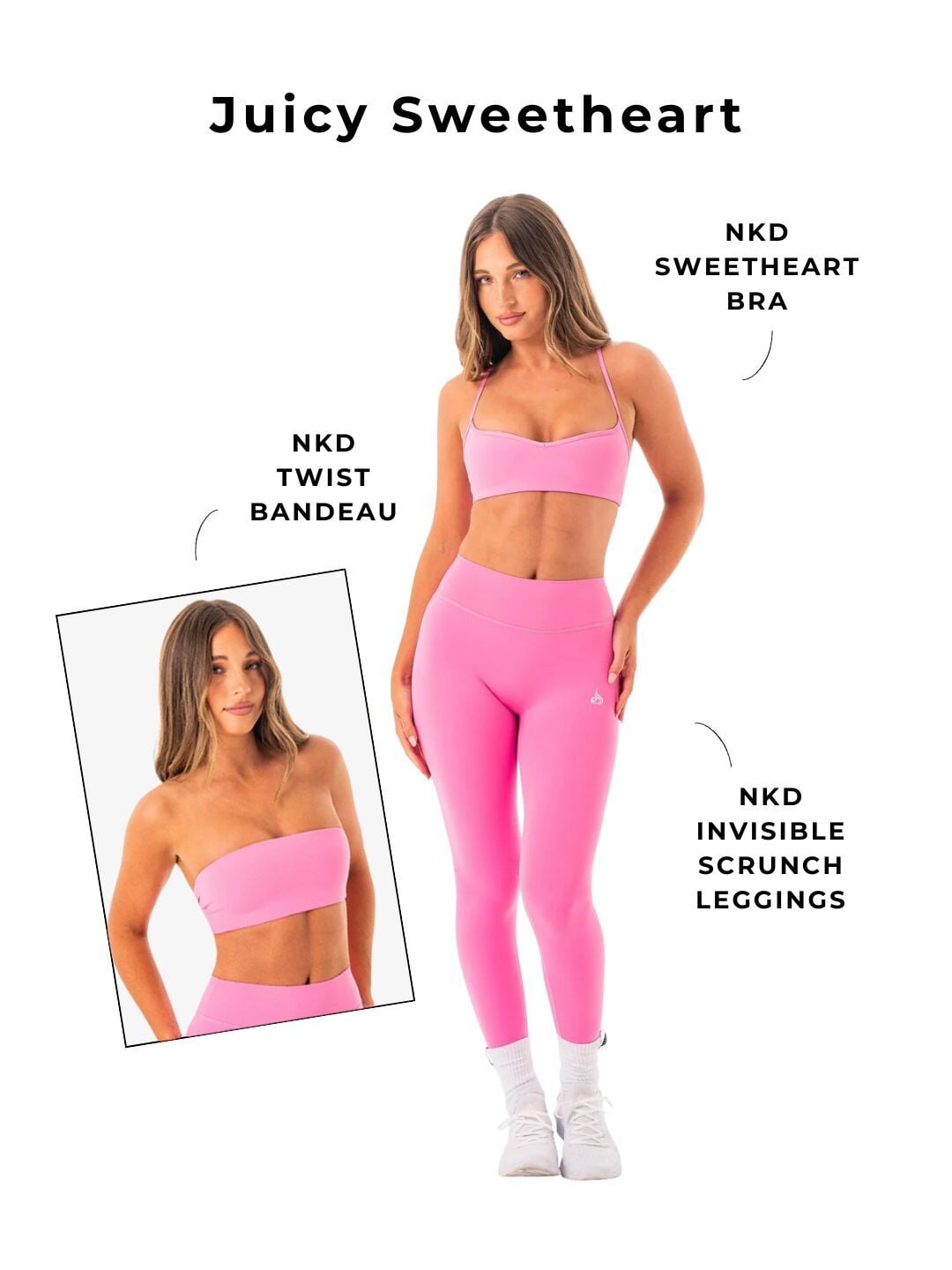 Juicy Sweetheart - Sports Bra • Leggings • Bandeau Ryderwear 