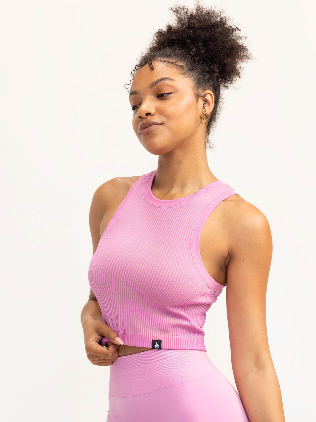 Lift 2.0 Rib Seamless Tank - Musk Pink/Tan Clothing Ryderwear