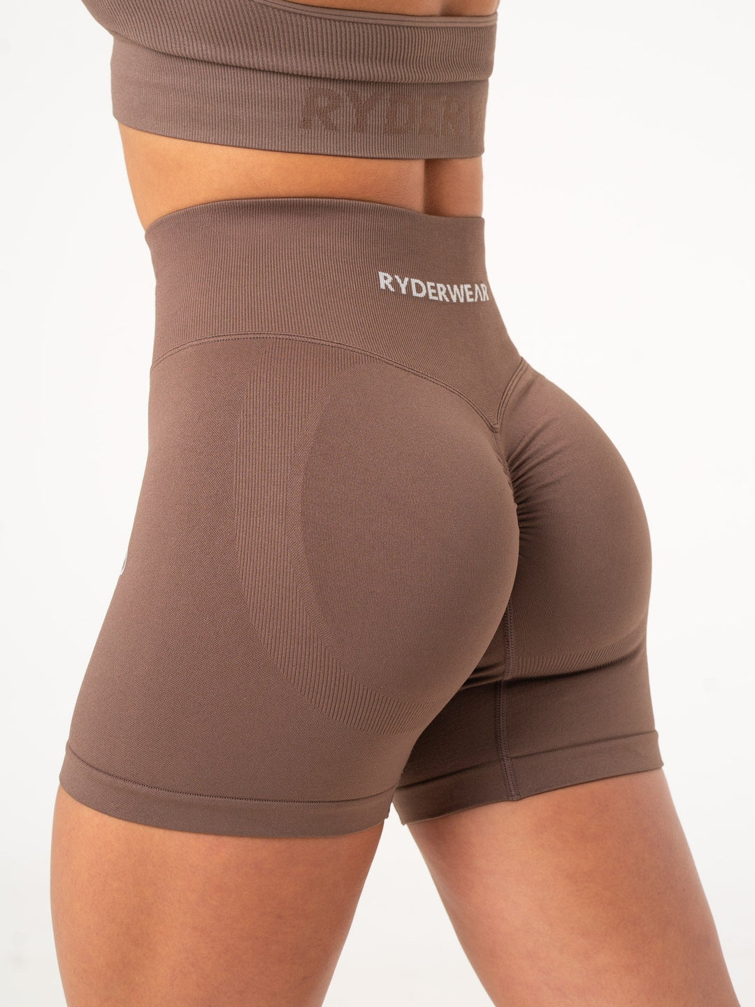 Lift BBL Scrunch Seamless Shorts - Espresso Clothing Ryderwear 