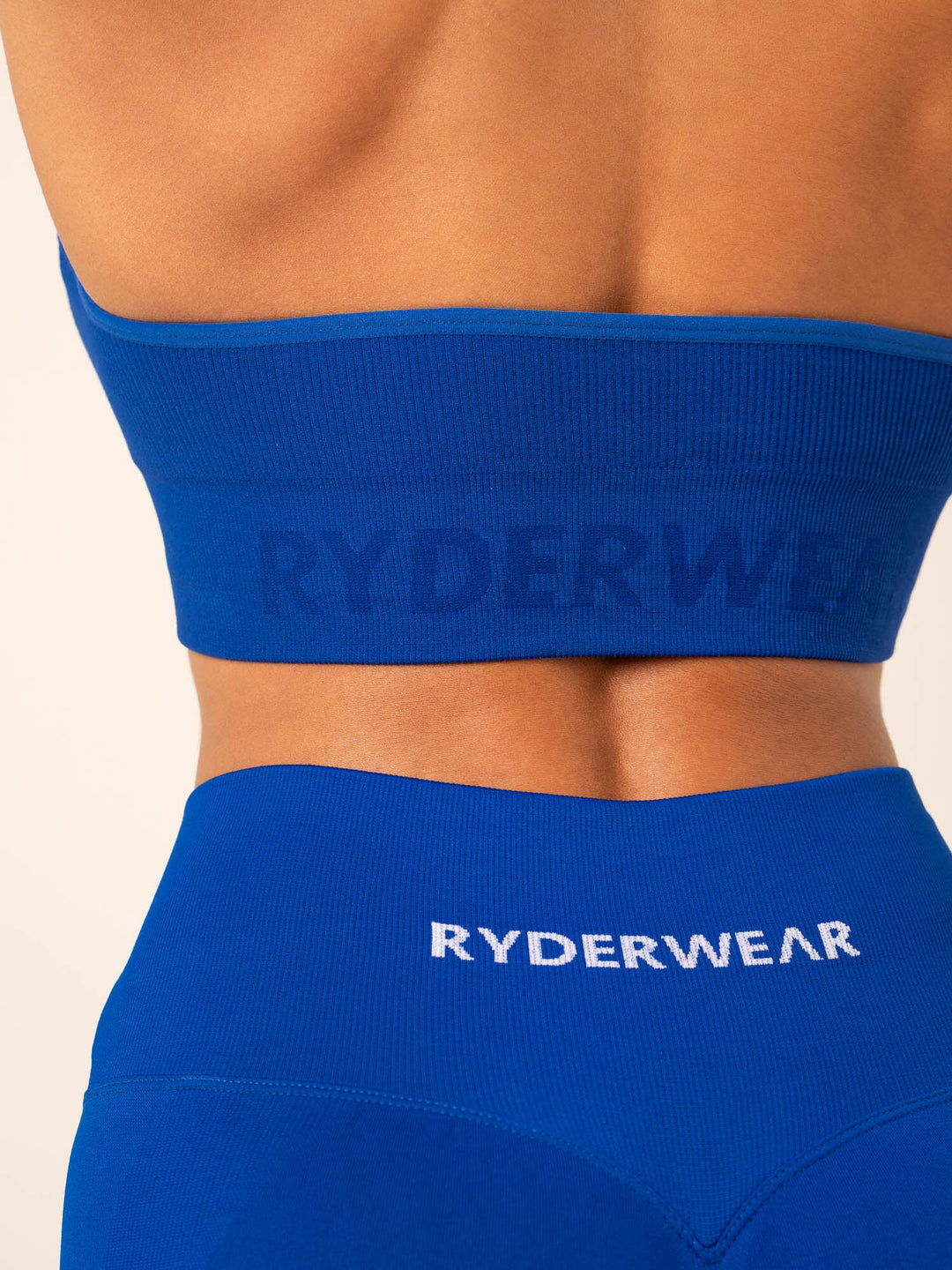 Lift Rib Seamless Halter Sports Bra - Cobalt Blue Clothing Ryderwear 