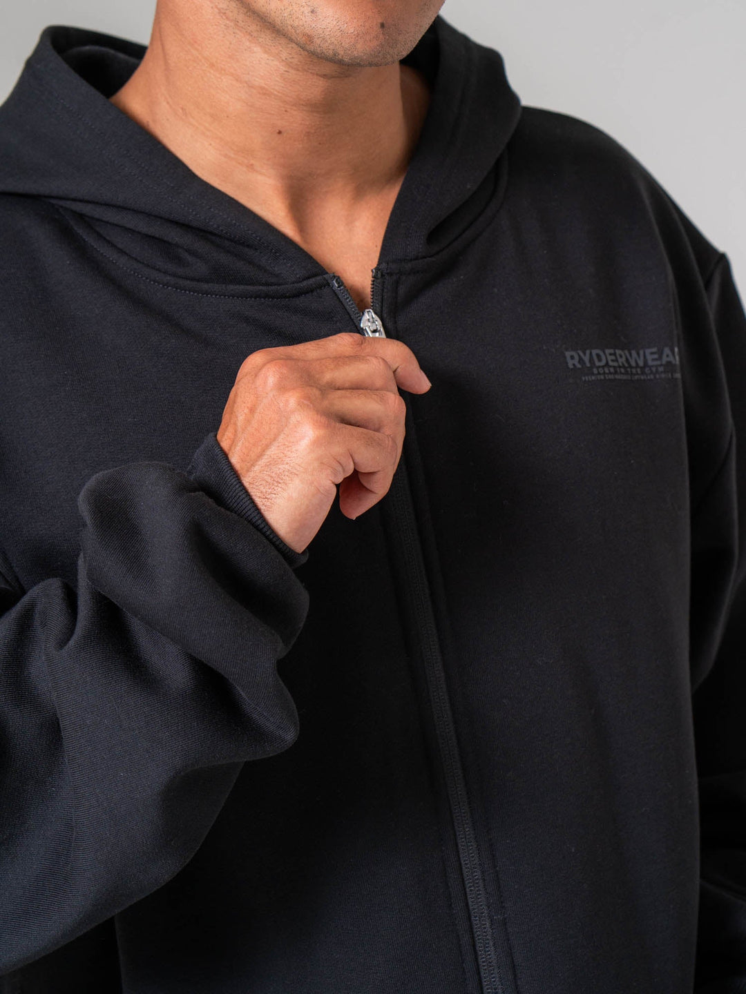 Mens Track Jacket - Black Clothing Ryderwear 