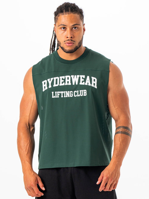 Mesh Flex Muscle Tank Petrol