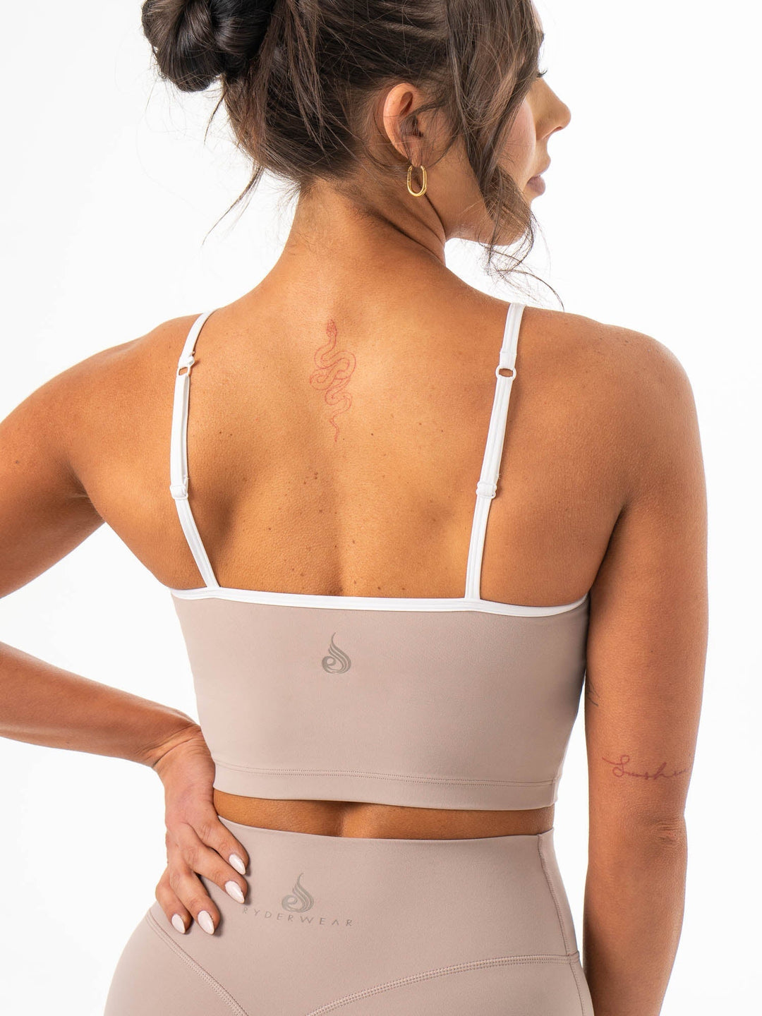 NKD Contrast Shelf Bra Tank - Almond Clothing Ryderwear 