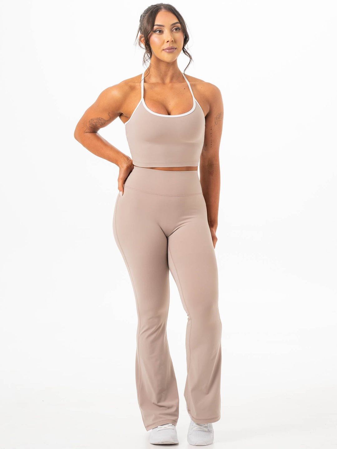 NKD Contrast Shelf Bra Tank - Almond Clothing Ryderwear 