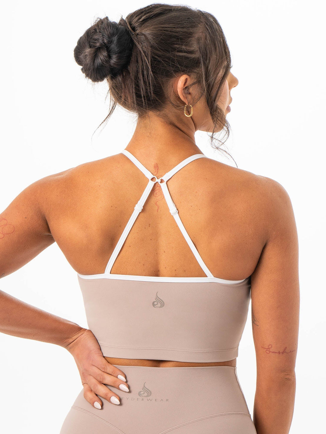 NKD Contrast Shelf Bra Tank - Almond Clothing Ryderwear 