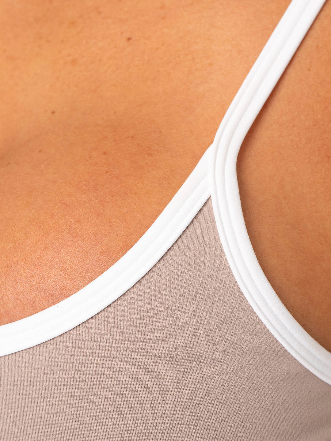 NKD Contrast Shelf Bra Tank - Almond Clothing Ryderwear 