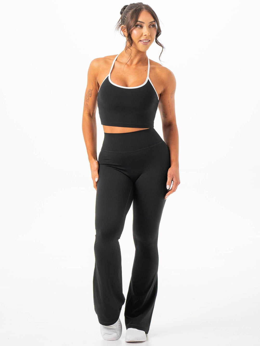 NKD Contrast Shelf Bra Tank - Black Clothing Ryderwear 