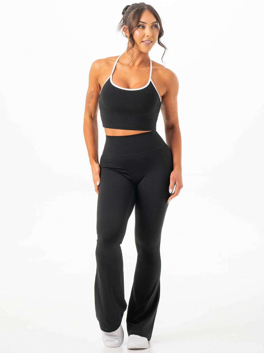NKD Contrast Shelf Bra Tank - Black Clothing Ryderwear 