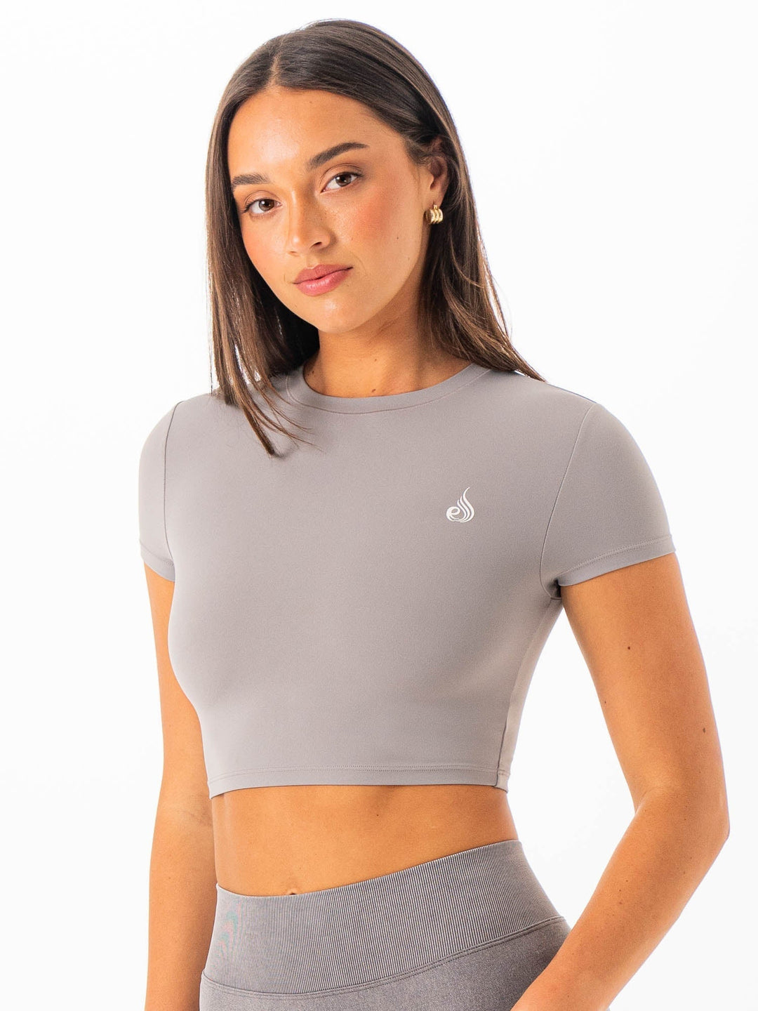 NKD Cropped Tee - Grey Clothing Ryderwear 