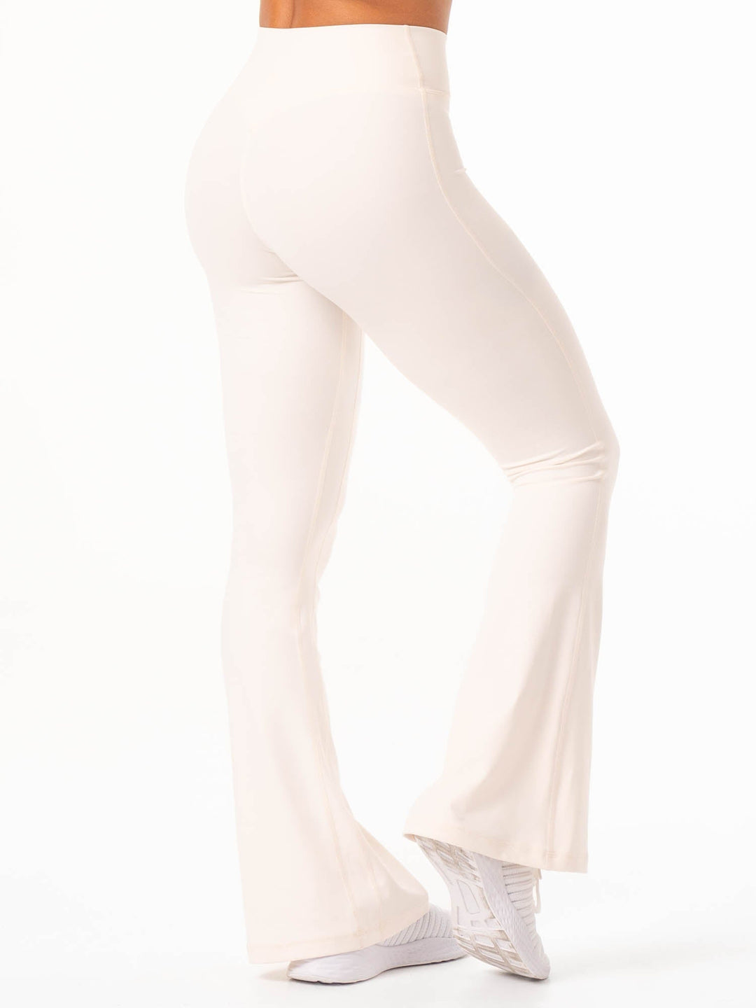 NKD Cross Waist Flared Leggings - Off White Clothing Ryderwear 