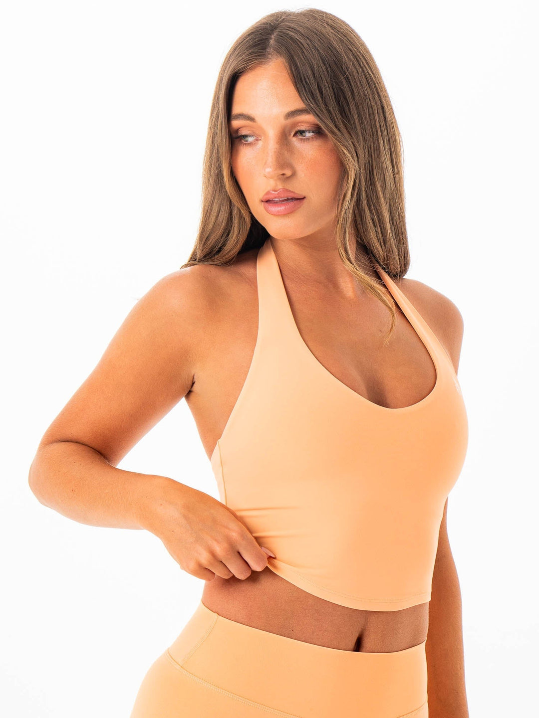 NKD Halter Shelf Tank - Peach Clothing Ryderwear 