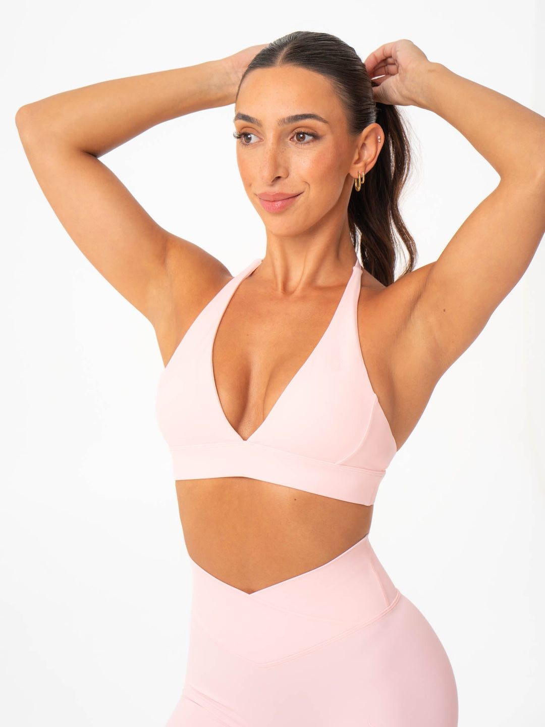 NKD Halter Sports Bra - Pink Musk Clothing Ryderwear 